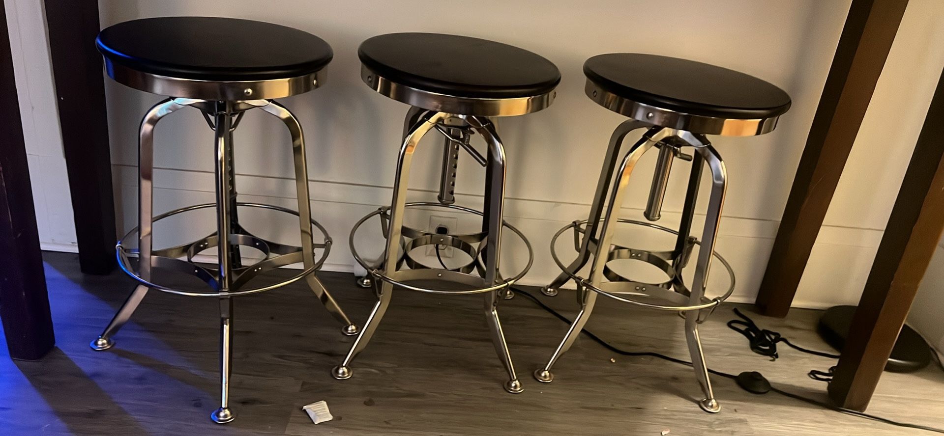 Restoration Hardware 1940s Vintage Toledo Stools (Set Of 3) Adjustable Height