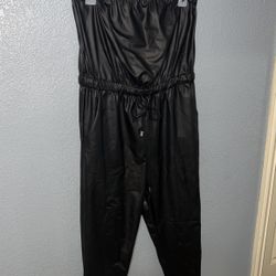New Leather Like Jumpsuit 