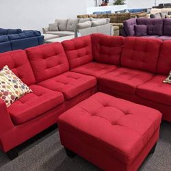 New Red Sectional Couch Only $50 Down Payment 