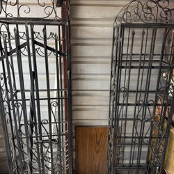 Set of 2 Vintage Wrought Iron "Wine Jails" – Locking Large Capacity Cages