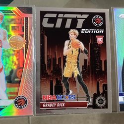 2024 Prizm 3 card NBA basketball Raptors Tracy Mcgrady Gradey Dick holo silver  & City Rc etc All cards are In good condition near mint to mint - gem.
