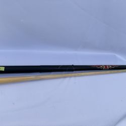 #18 Players pool cue featuring a "Glitter Red Iron Cross and Flames 58 in 