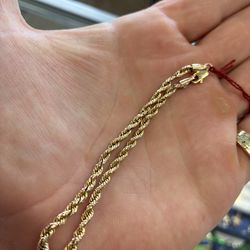 Gold rope bracelet 10kt