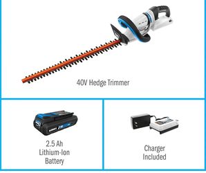 HART HLHT011 40V Cordless Hedge Trimmer Kit – 24” Blade, Battery & Charger Included