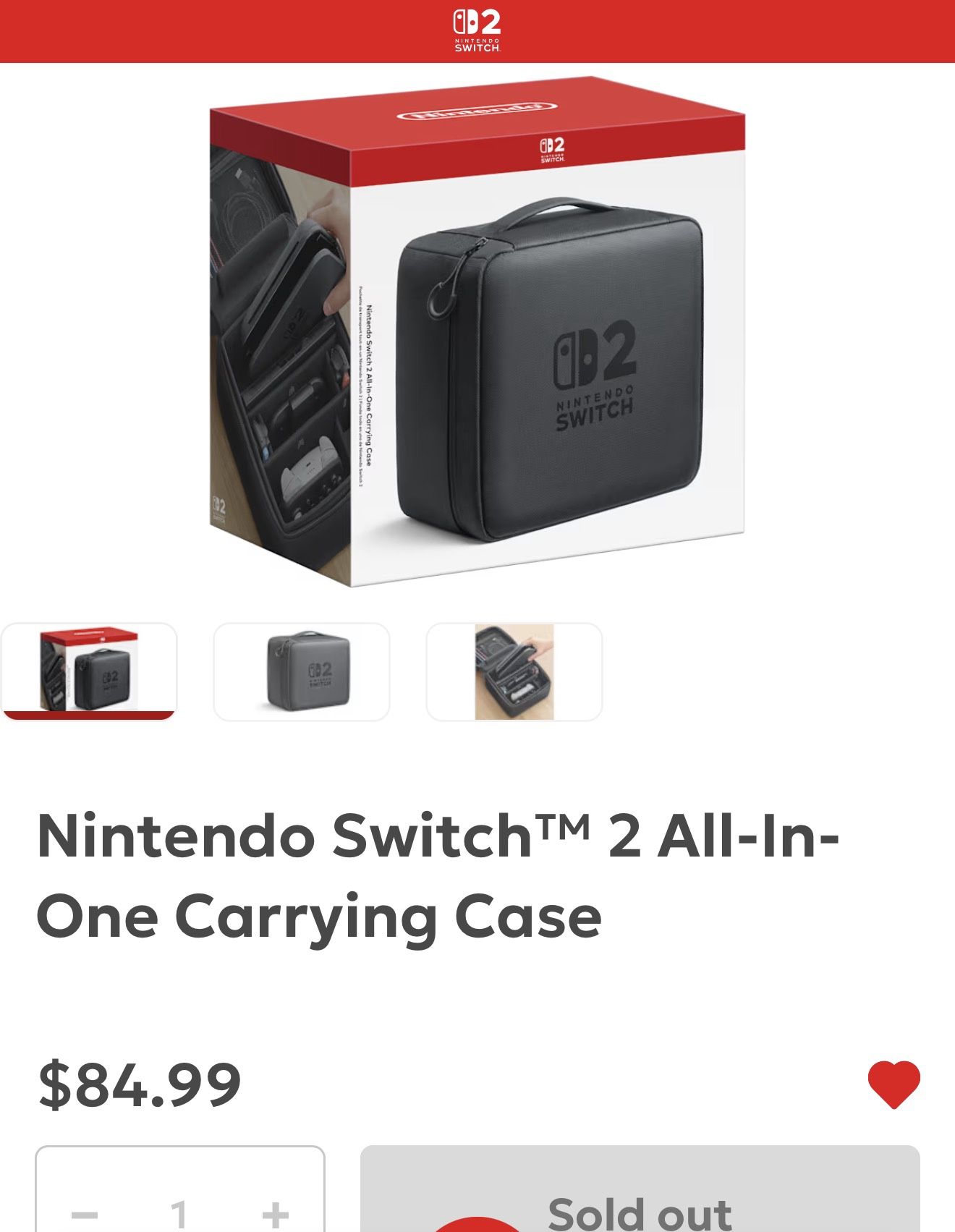 Nintendo Switch 2 Carrying Case