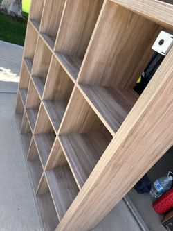 Cube Storage Shelf White Stained Oak 4x4