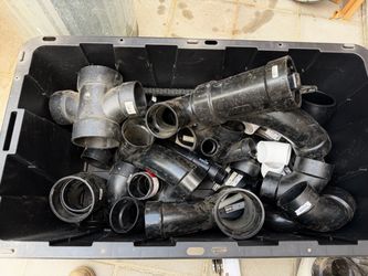 A bunch of ABS pipe fittings