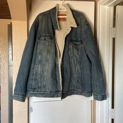 Levi Denim Jacket 3XL Fur Lining Excellent 
