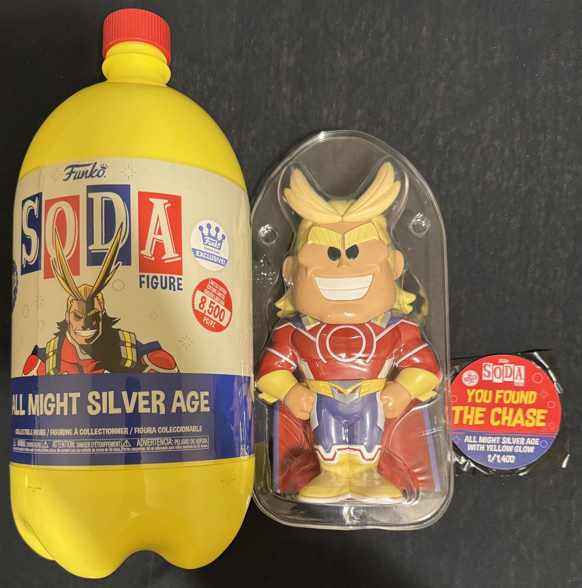 Soda Funko My Hero Academia All Might Silver Age Chase 3 Liter 1 In 1,400 GITD