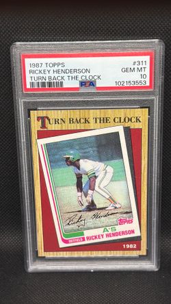1987 Topps Turn Back The Clock Rickey Henderson #311 Tiffany PSA 10 GEM MINT!!