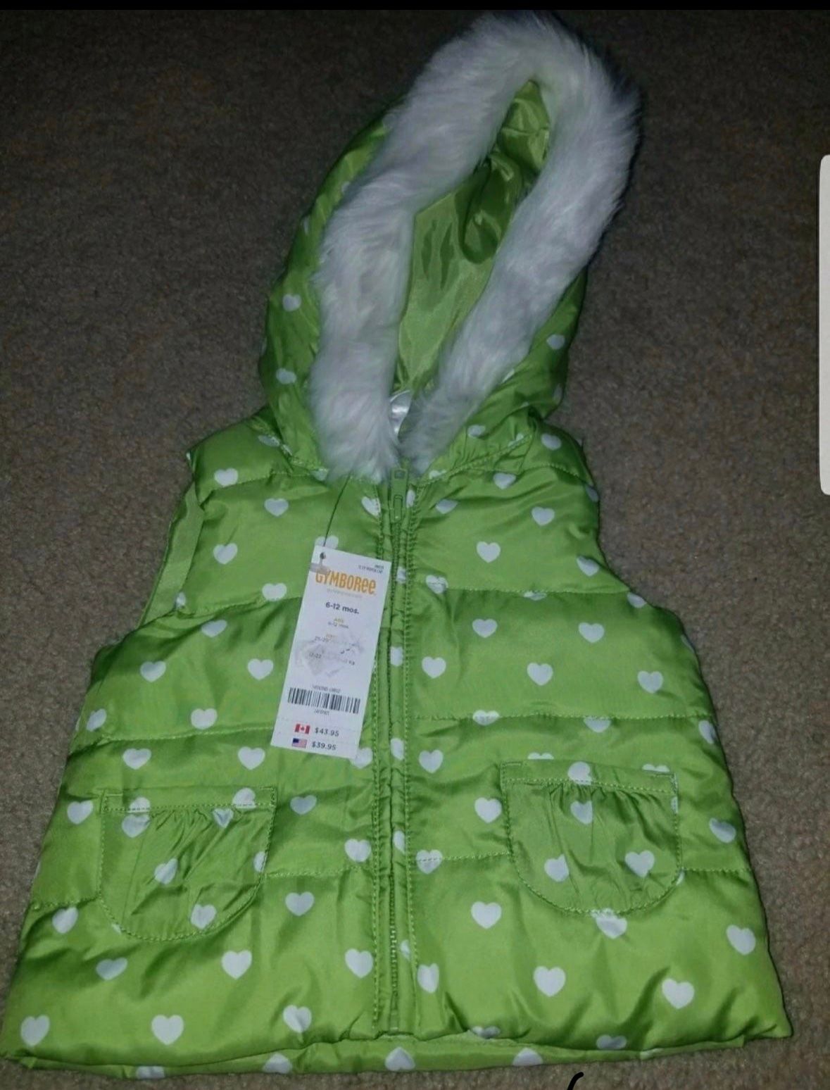 New Gymboree Baby Girl's Loveable Giraffe Puffer Vest Size 6-12 Months VHTF