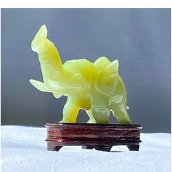 100% Pure Jade Miniature Elephant Statue From HONG KONG