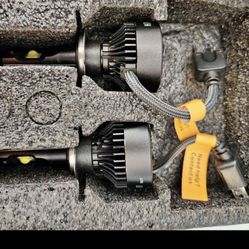 H7 Bulbs Upgrade +700% Brighter 120W, High and Low Beam, 6500K Cool White, 1:1 Mini Size Plug and Play, Non-Polarity, Fanless H7 Fog Lights, Pack of 2