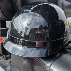 Black motorcycle helmet