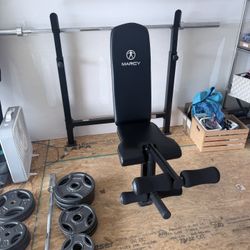 Gym Bench and weights 