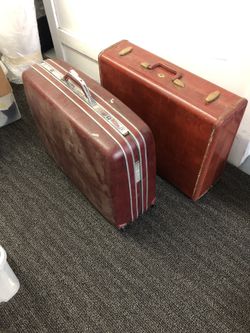 Vintage Suitcases Samsonite Hard Case Rolling Wheels 50s 70s