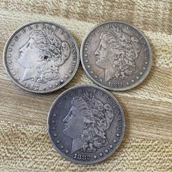 3 Morgan Dollars