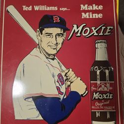Ted Williams Moxie Metal Sign