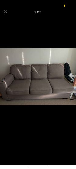 Gray 3-Seat Fabric Sofa