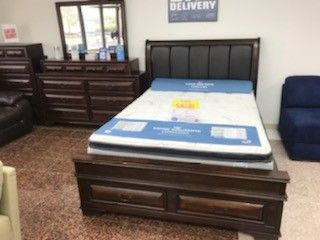 New Gloria Queen Bedroom Set (bed, dresser, mirror and nightstand) ONLY $1099. NO CREDIT CHECL FINANCING