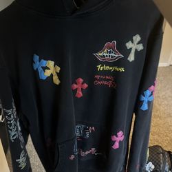Chrome Hearts black colorful cross hoodie