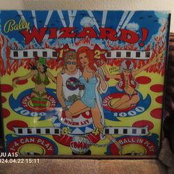 Tommy Pinball Wizard back glass. 70s 