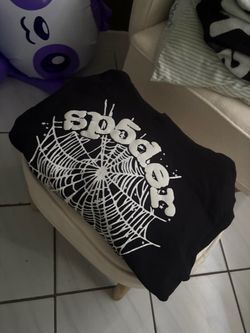Sp5der Black Graphic hoodie