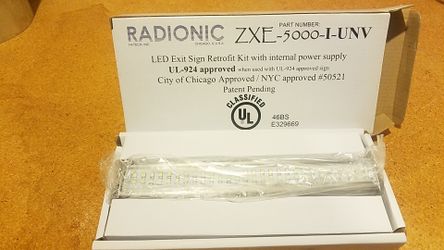 Radionic zxe-5000-I-UNV led exit sign retrofit kit with internal power supply