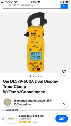 UEI DL579 Dual Display True RMS Clamp Meter