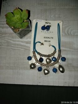 Sodalite and silver set