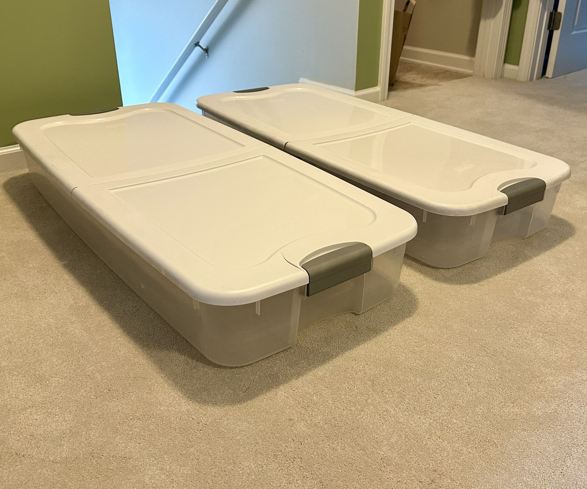 Set of 2 Sterilite Ultra 74QT Underbed Plastic Storage Containers
