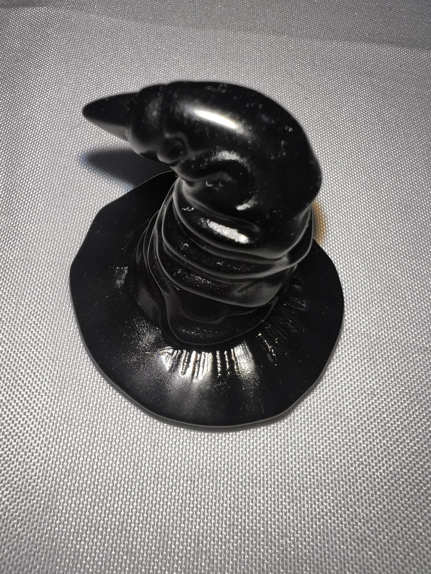 New Solid Obsidian Stone Witches Hat Decor