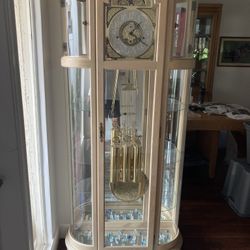 Ridgeway Curio Moon Dial Grandfather Clock