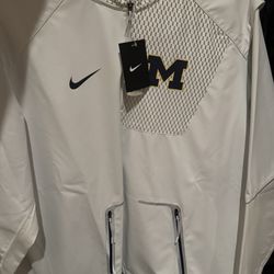 Michigan Wolverines Sideline Zip (White) 