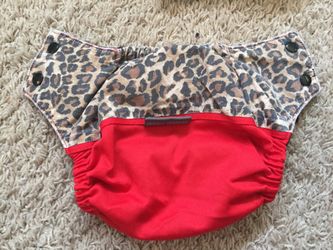 Leopard print cloth diaper