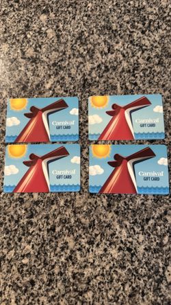 Carnival Cruise Gift Cards (un-used)