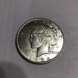 Key 1934 D  Peace Silver Dollar