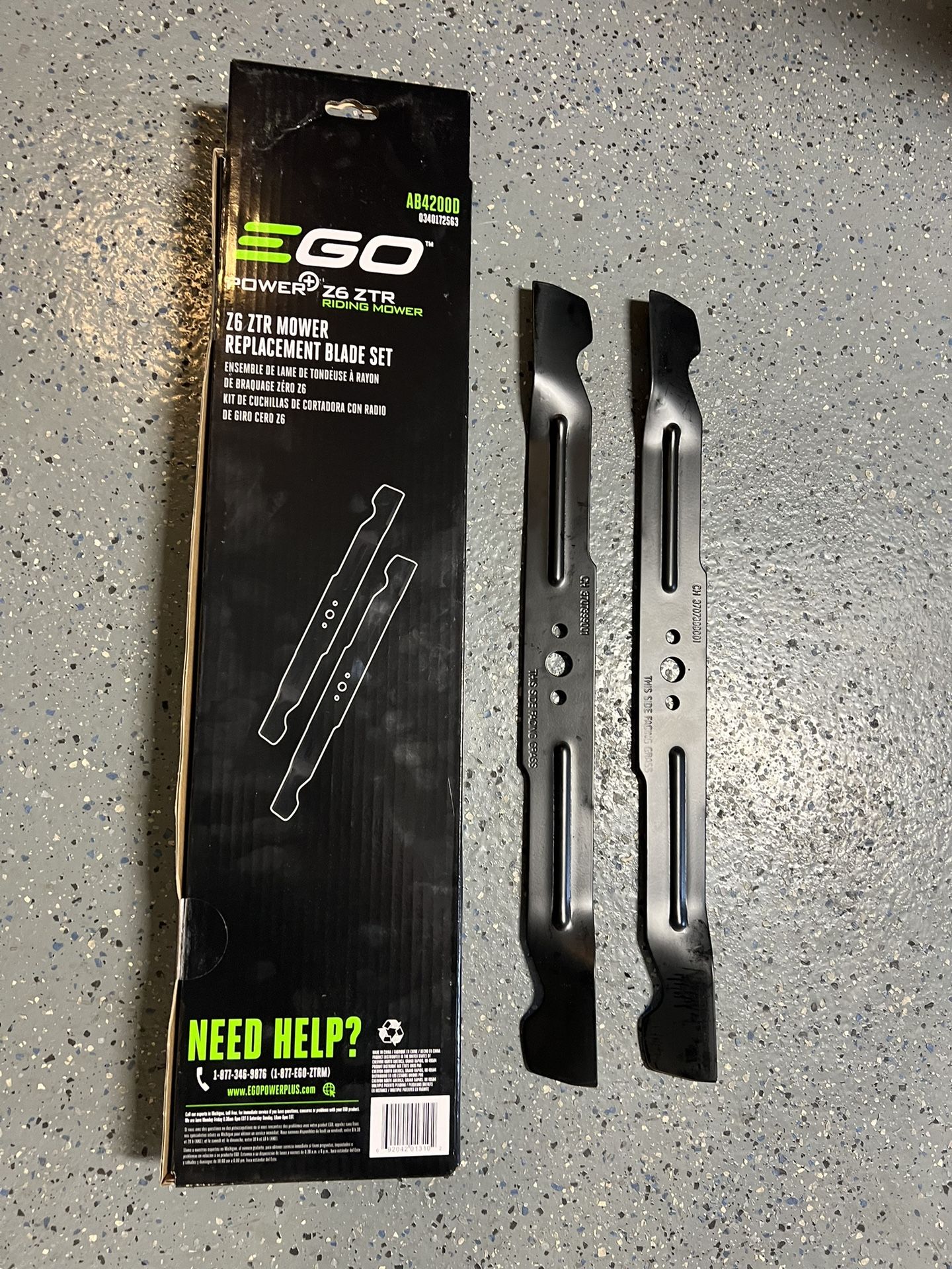 EGO 42” ZTR Z6 Blade Set - New In Sealed Box
