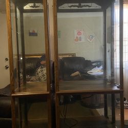 Matching Victorian Curio Cabinets