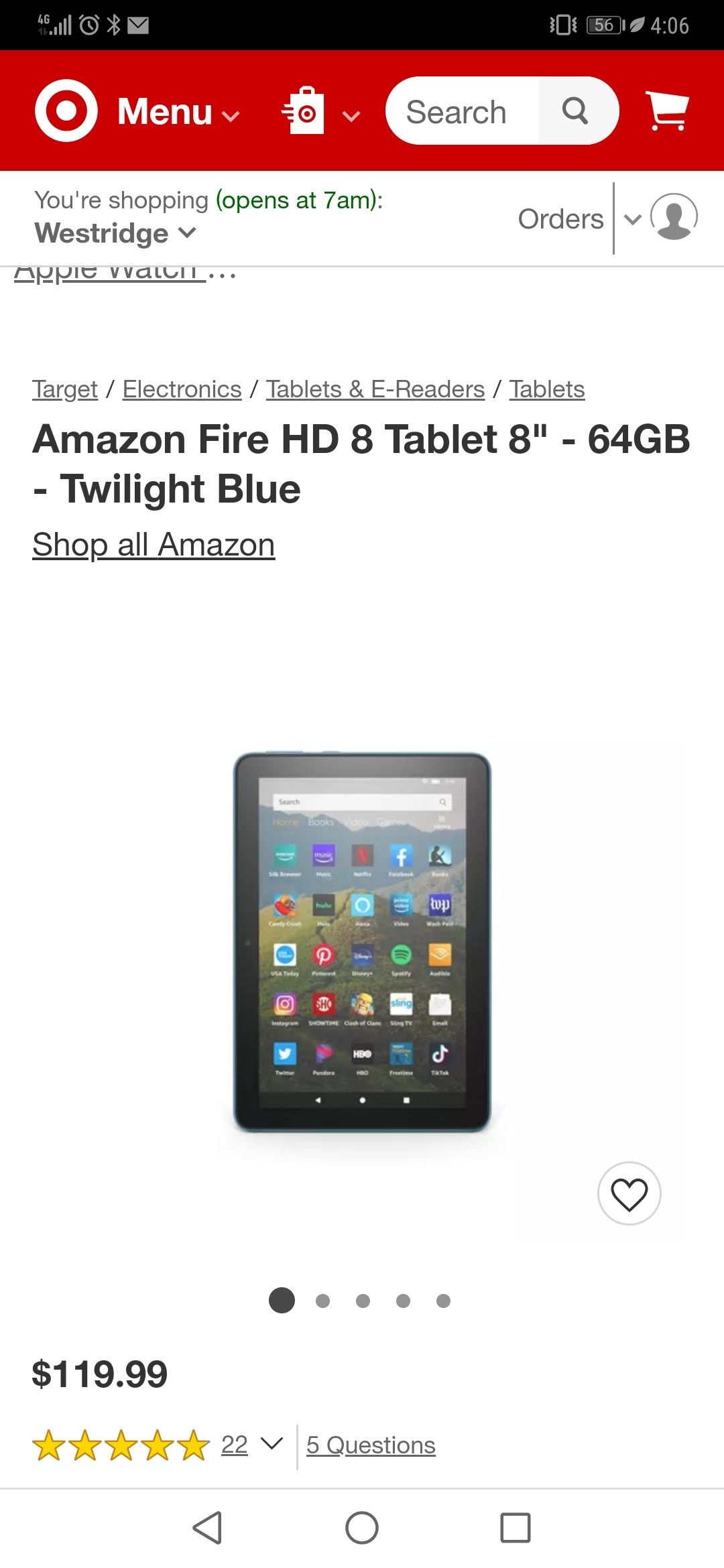 Amazon FIRE 8 HD tablet (64gb)