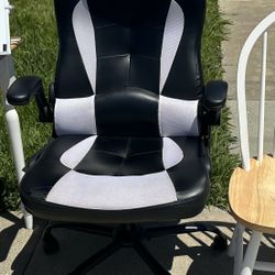 Black & White Leather Chair