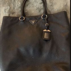 Navy Blue Prada Tote with Card Of Authenticity 