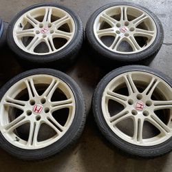 17” JDM Type r (EP3 Wheels ) Rims And Dunlop Tires 