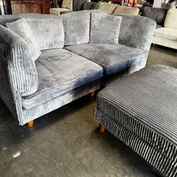 Love Seat With Ottoman 