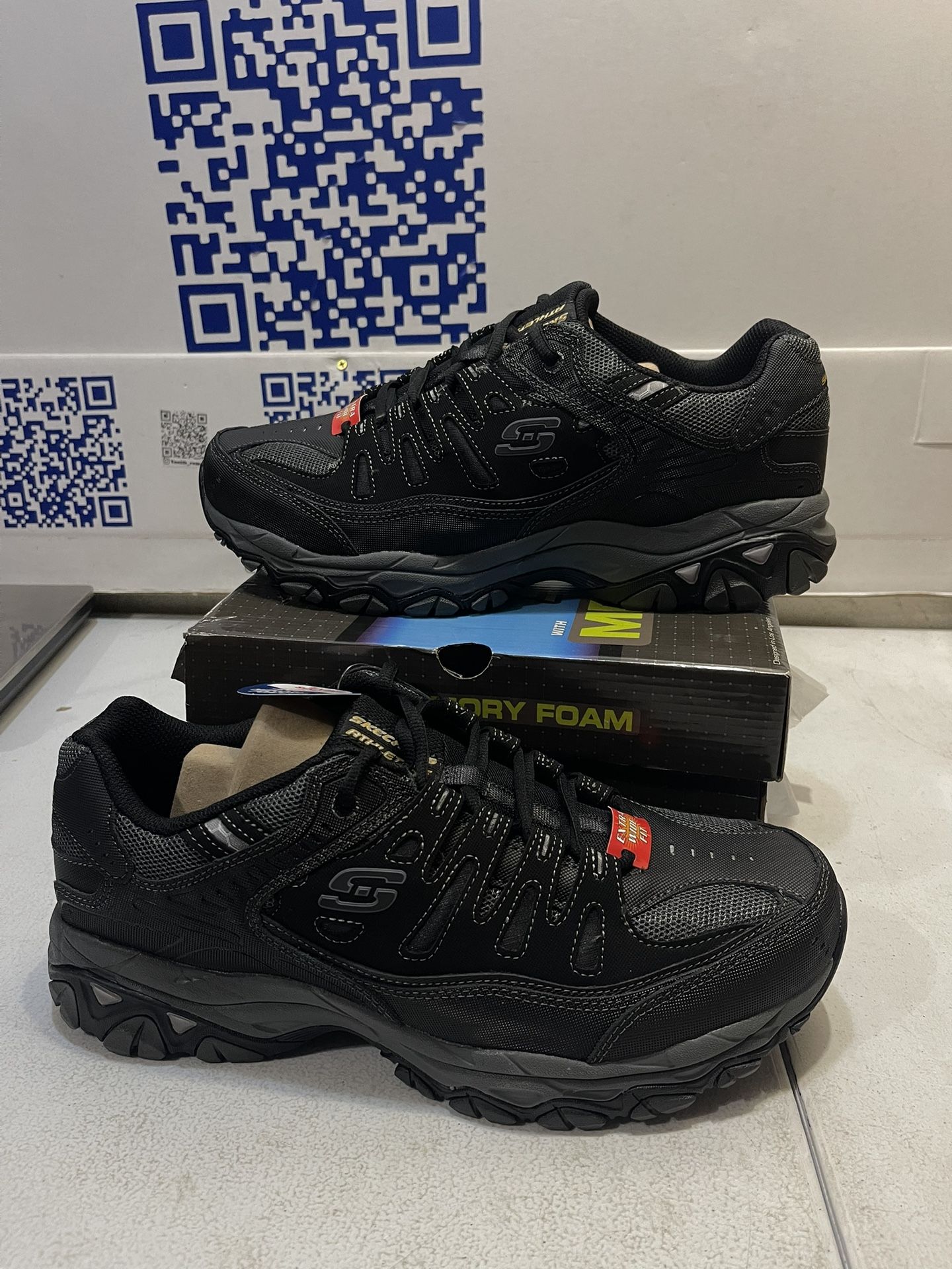 Skechers After Burn Memory Fit 50125EWW black Athletic Shoes Men's size 14 extra wide