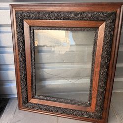 Antique Ornate Wood Picture Frame – Early 1900s – Carved Detail