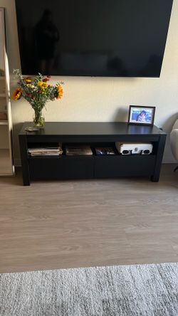Black Media Console with storage