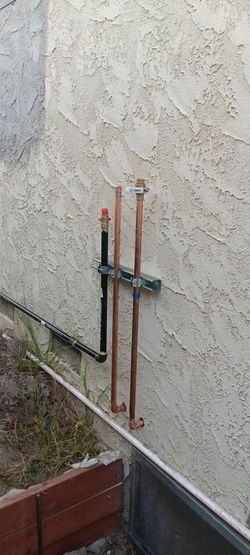 Gas line and water line.