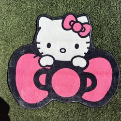 Hello Kitty Bow Soft Material Rug 40 Inches X 30 Inches Brand New 