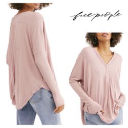 NEW! Free People Leo Henley Tee in ‘Pearl Mauve’